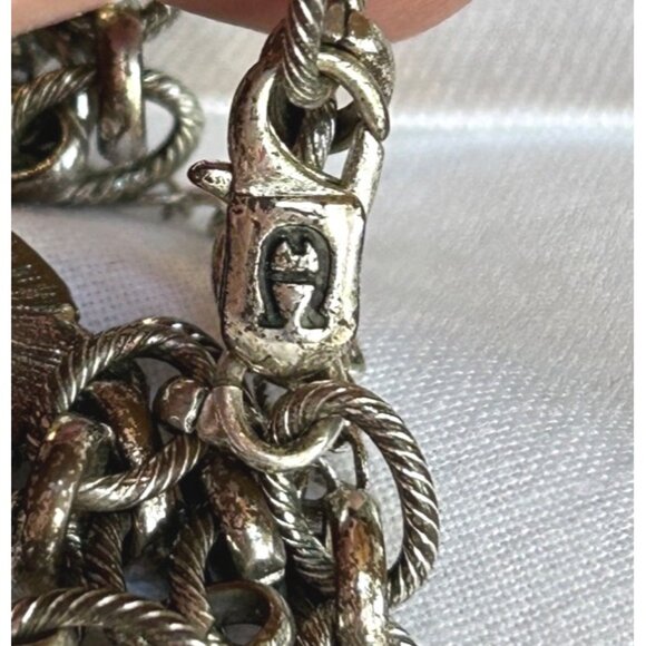 Silver Tone Howlite Bib Chunky Statement Necklace - Picture 6 of 9